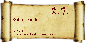 Kuhn Tünde névjegykártya